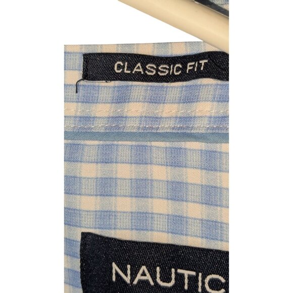 Nautica Men's 3XL Button-Down Shirt Wrinkle-Resistant Classic Fit Gingham - Picture 5 of 7